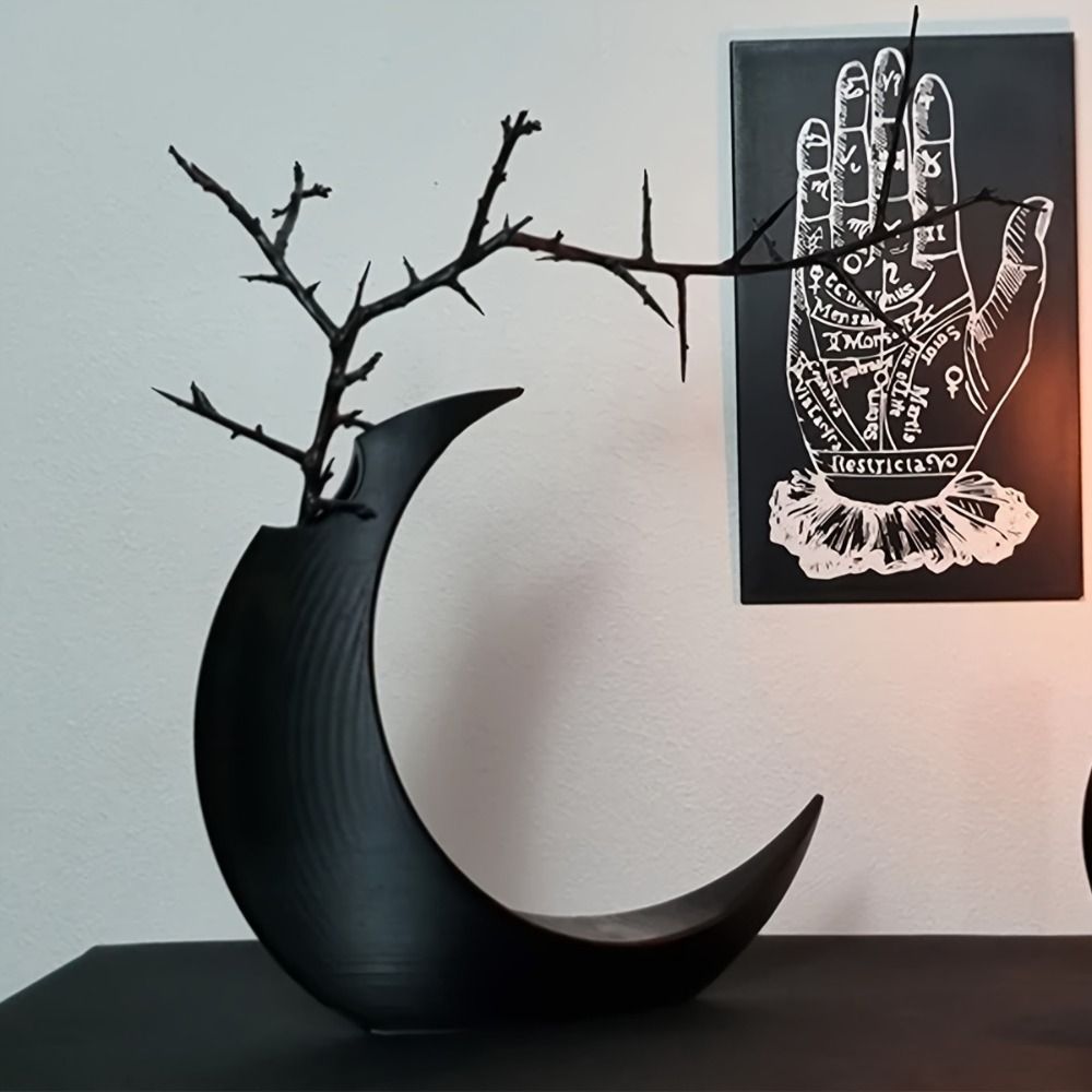 3D Printing Pot - Yaratıcı PLA Kurutulmuş Çiçekler Vazo Siyah