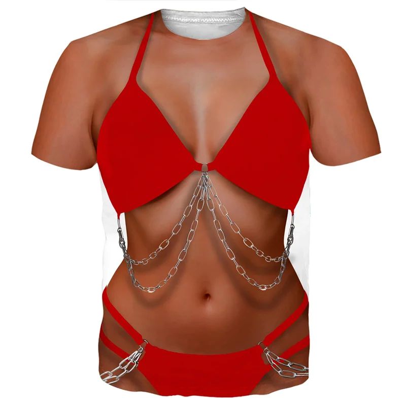 3D Printing Abs - Erkekler için komik grafik bikini tişörtleri