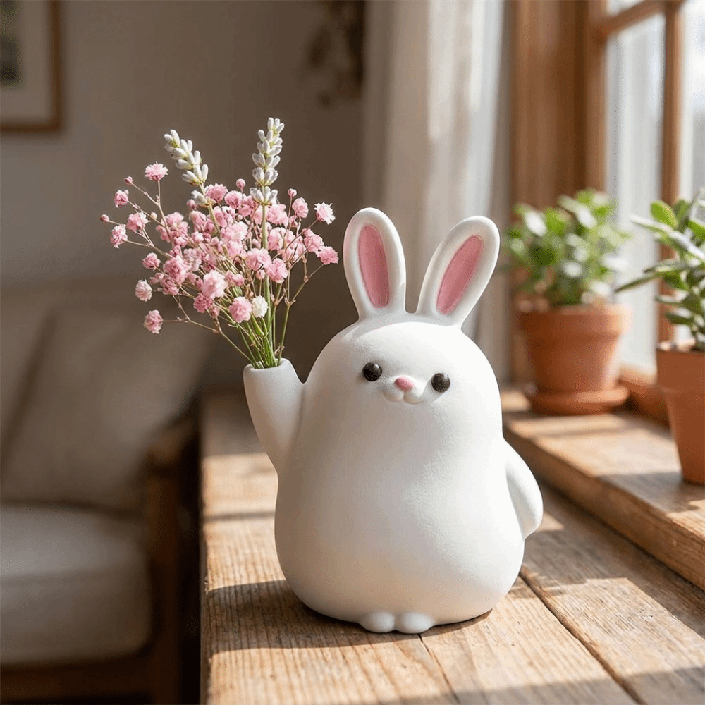 3D Printing Pot - Yaratıcı 3D Baskılı Plastik Tavşan Vazo