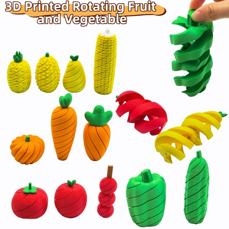 3D Printing Gif - 3D Baskılı Meyve ve Sebze Stres