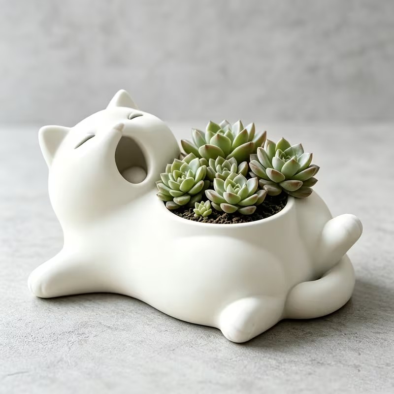Sevimli Beyaz Kedi Kıran Sıçra - 3D Printing Pot incelemesi ve fiyatı
